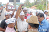 AAP activists protest against collection of higher toll at Brahmarakootlu